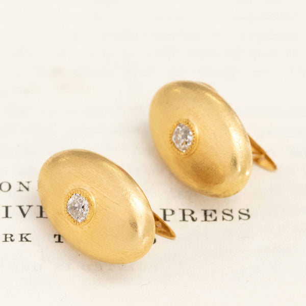 .43ctw Antique Diamond Oval Dome Earrings