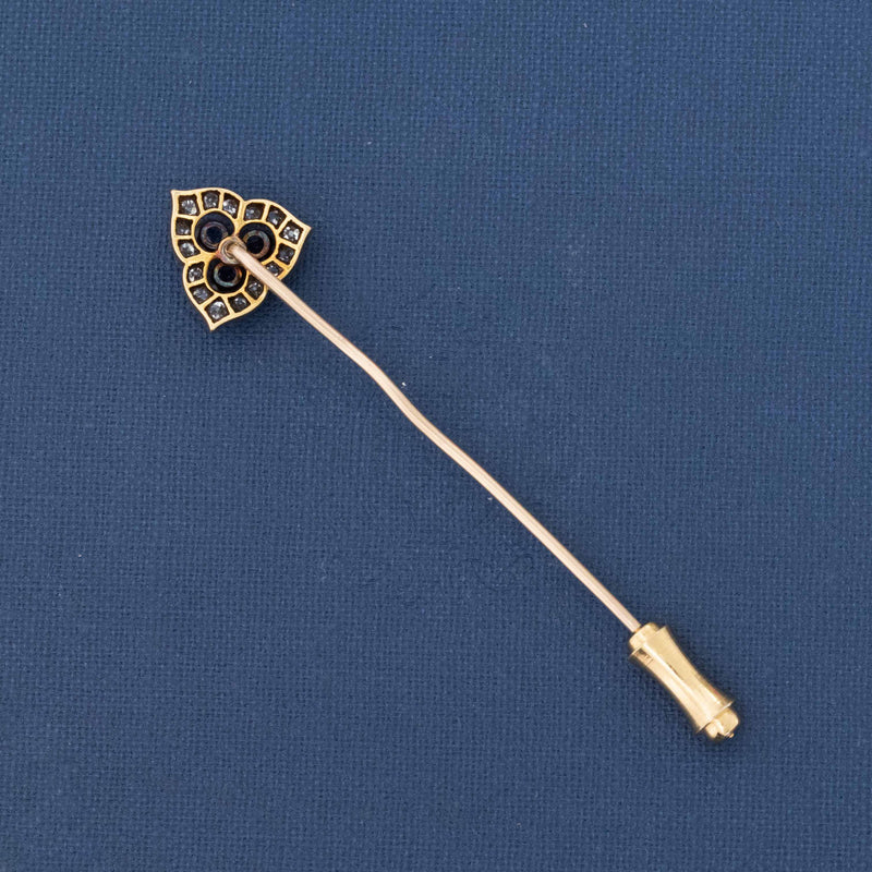 .53ctw Antique Diamond & Sapphire Trefoil Stick Pin, by Tiffany & Co.