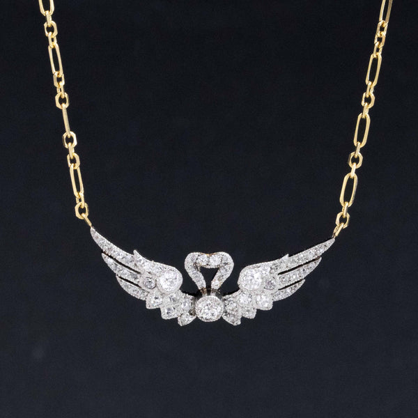 Antique Diamond Wing Necklace