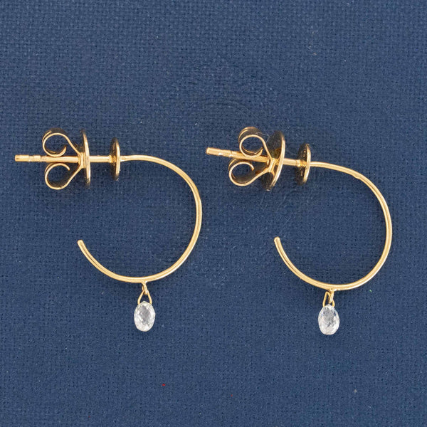 .31ct Briolette Diamond Hoop Earrings