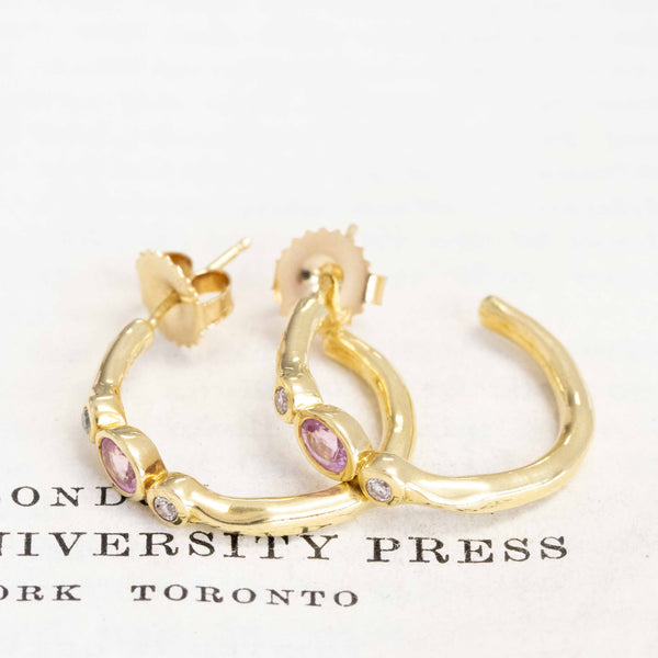 .43ctw Diamond & Sapphire Hoop Earrings, by Ippolita