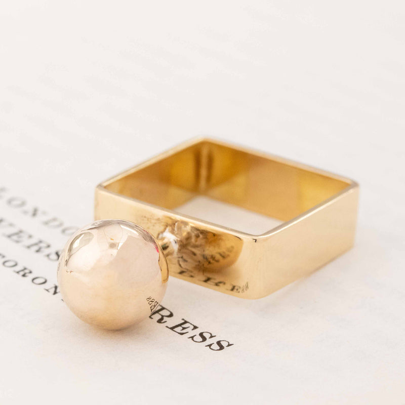 Vintage Dihn Van Gold Ball Ring, by Cartier