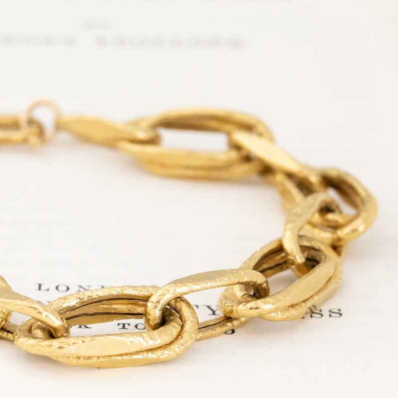 Vintage Hammered Large Link Bracelet, by Uno A Erre
