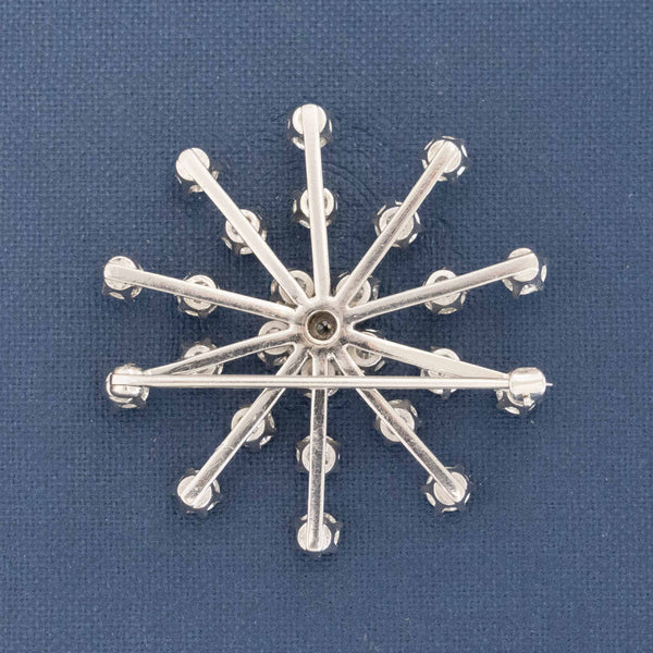 Vintage Old European Cut Diamond Snowflake Brooch/Pendant