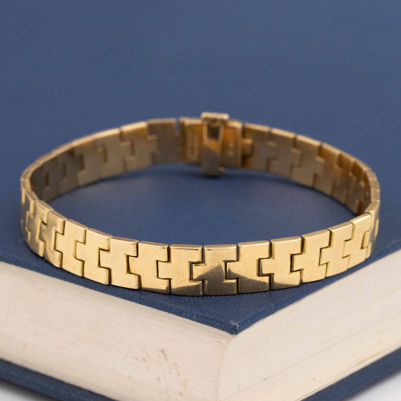 Vintage Flat Link Gold Bracelet, by Tiffany & Co. France