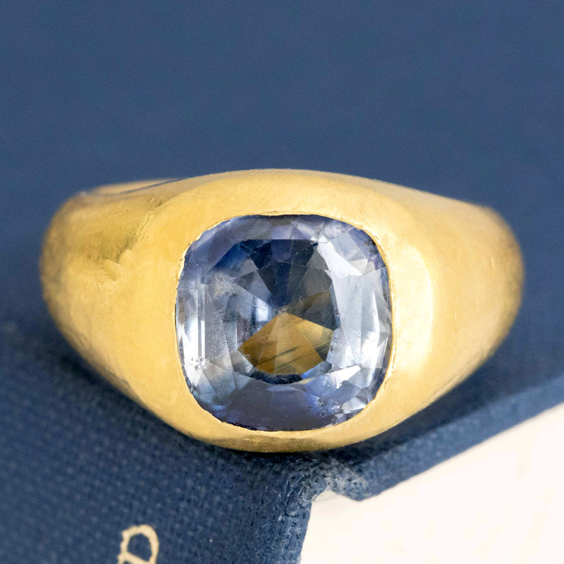 5.24ct Sapphire Gypsy Ring, No-Heat