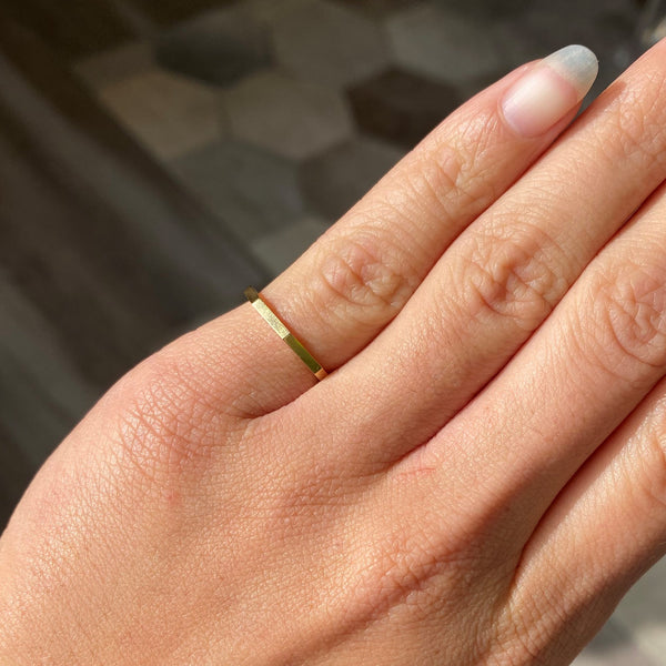 Octagonal Stacker Band, Size 4, 20kt Yellow Gold