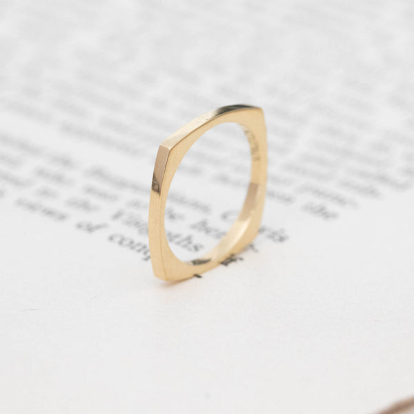 JbyG Square Shank Gender Neutral Band, 1.70mm in 20kt Yellow Gold