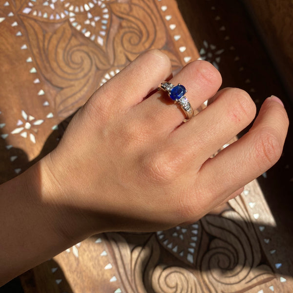 1.29ctw Sapphire & Diamond Ring