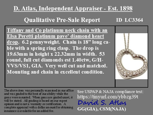 1.40ctw Diamond Heart Pendant, by Tiffany & Co.