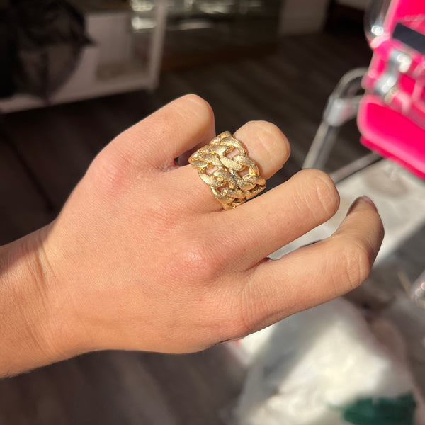 Vintage Double Row Cuban Link Ring