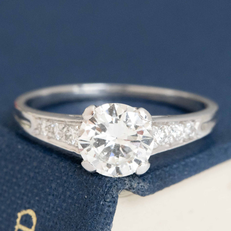 1.18ctw Vintage Round Diamond Wedding Set, by Tiffany & Co.