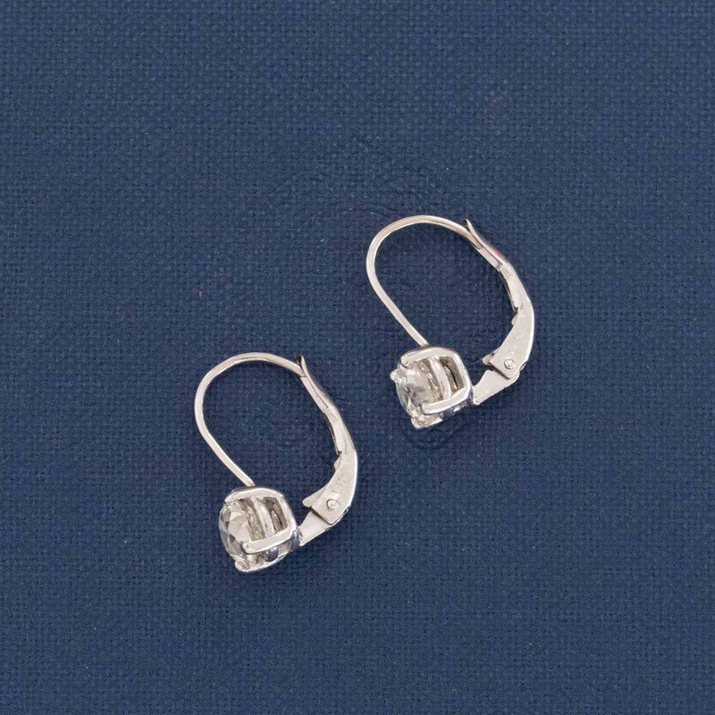 1.51ctw Old Mine Cut Diamond Earrings