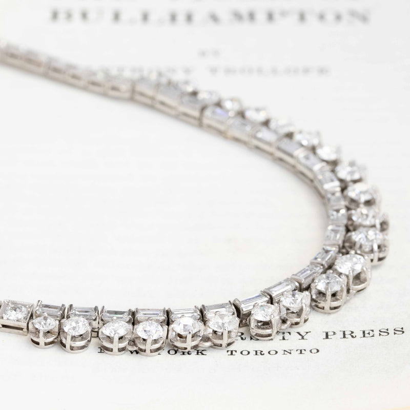 23.25ctw Art Deco Mixed Cut Diamond Necklace