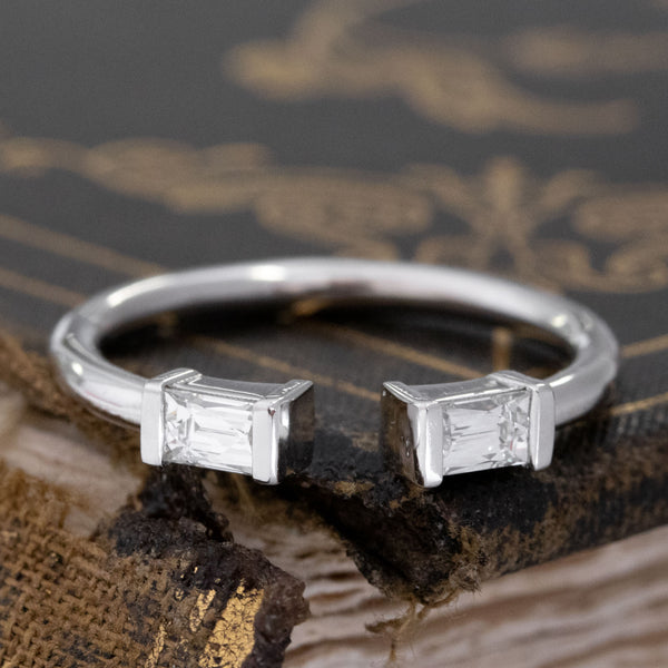 .38ctw Baguette Cut Diamond Twin Stone Ring