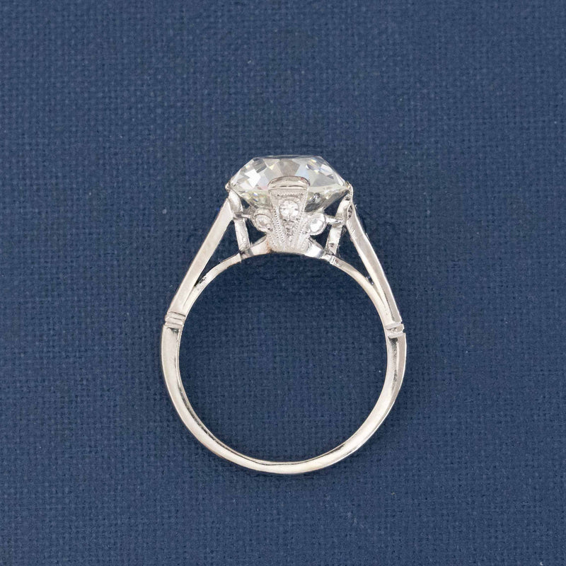 4.26ct Old Mine Cut Diamond & Sapphire Ring, GIA L VS2