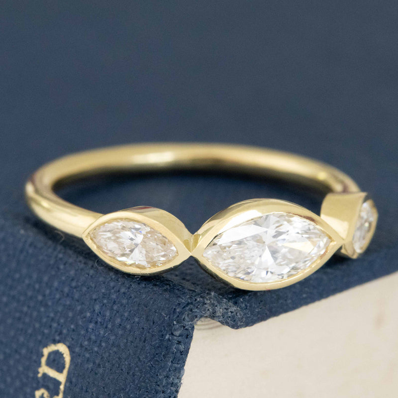 .81ctw Marquise Cut Diamond Trilogy Ring