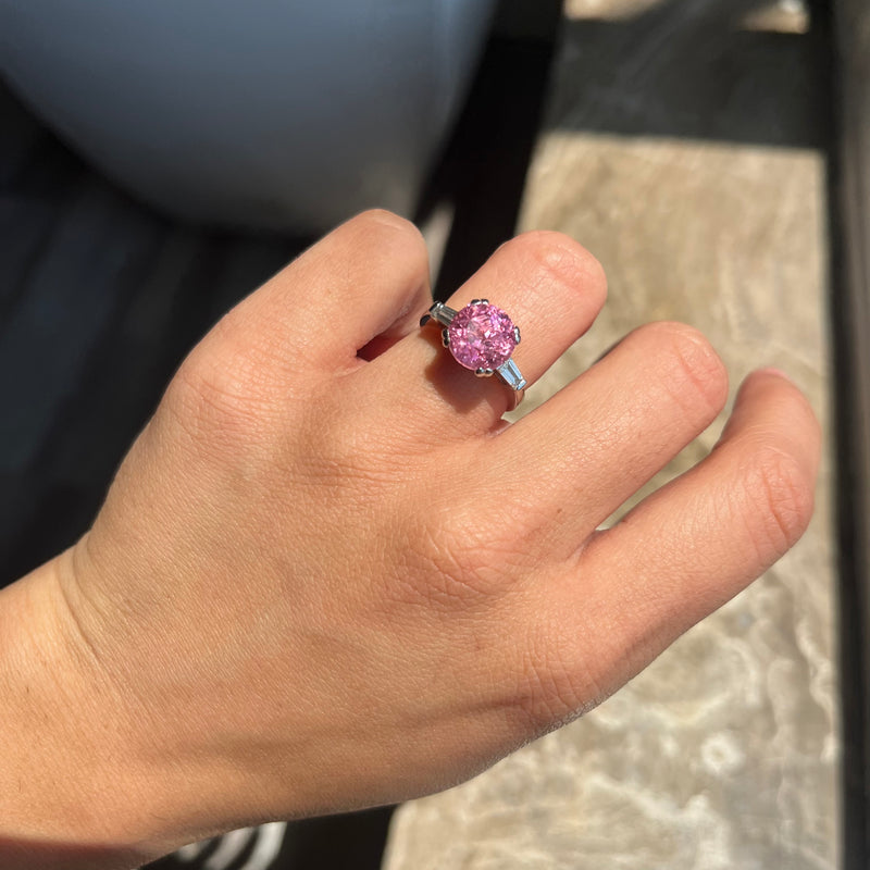 4.18ctw Pink Tourmaline & Diamond Ring, by Jeff White