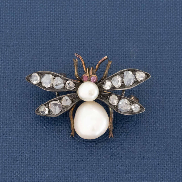 Victorian Diamond Bee Brooch
