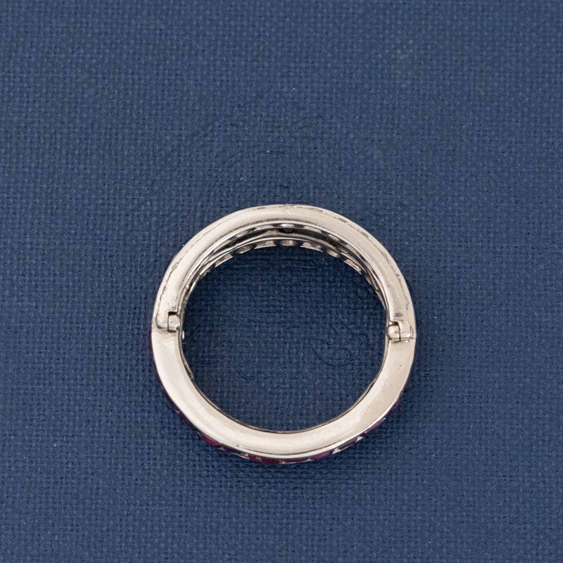 3.29ctw Art Deco Diamond, Ruby & Sapphire Flip Ring