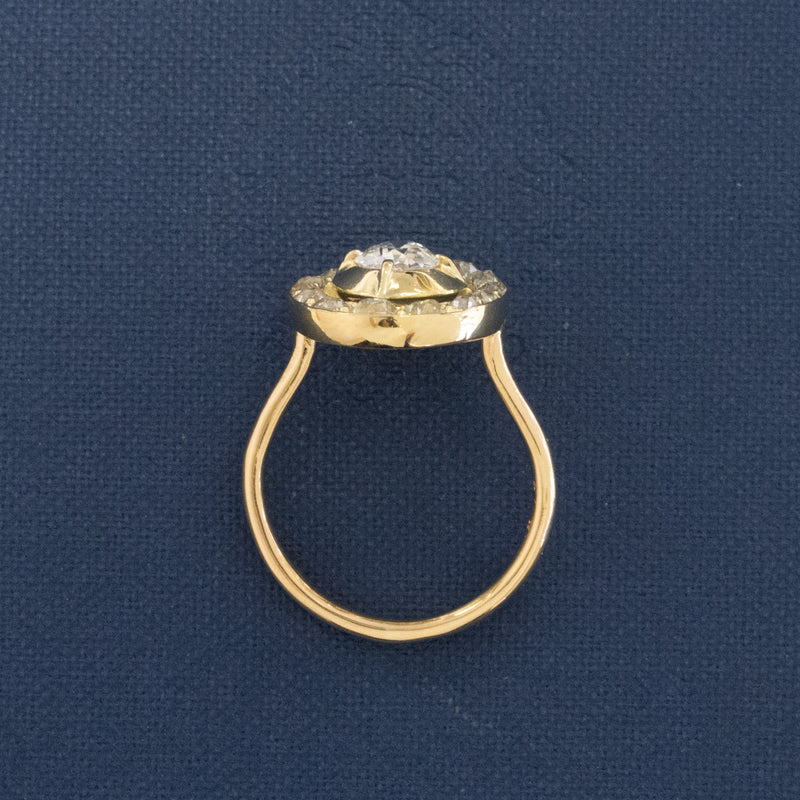 1.27ctw Antique Collet Diamond Cluster Ring