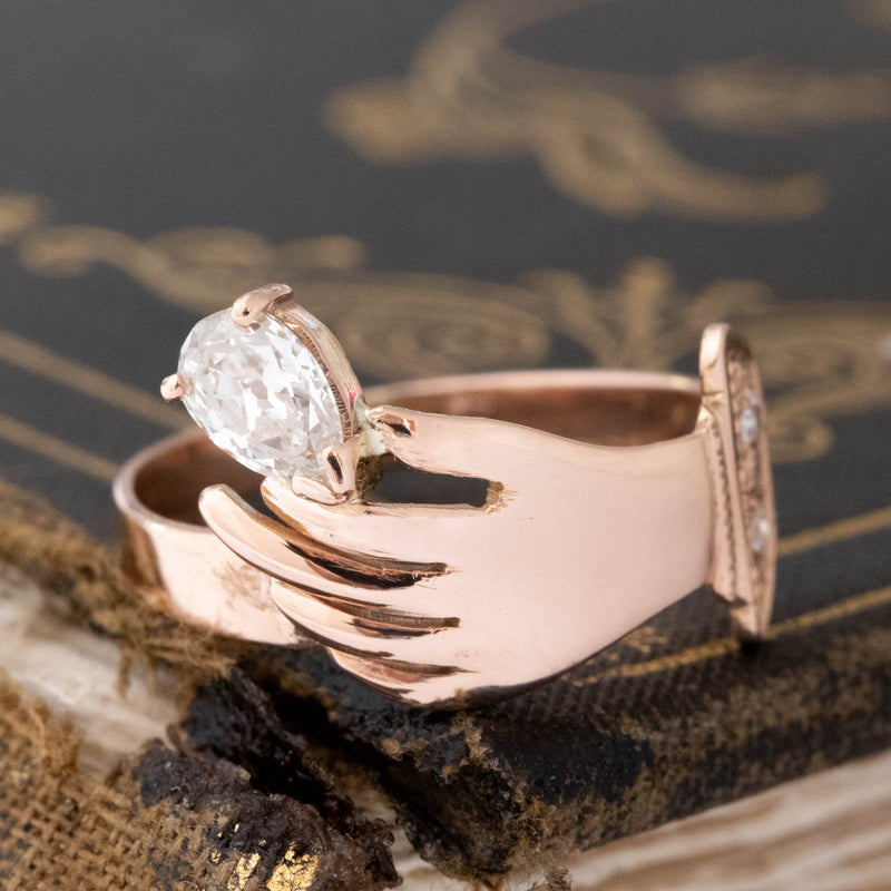 .42ctw Antique Pear Cut Diamond Hand Ring