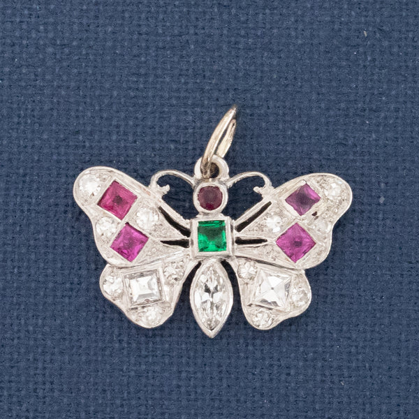 .63ctw Art Deco Diamond Butterfly Charm