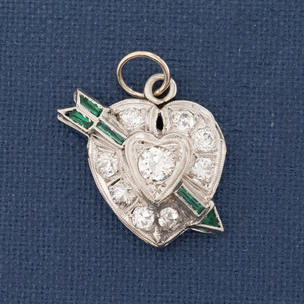 .41ctw Art Deco Diamond Heart Charm