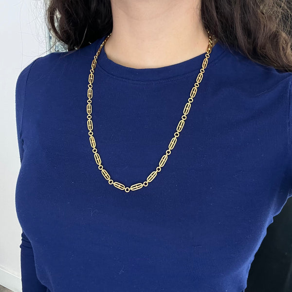 Vintage Gold Fancy Link Chain, by Bvlgari