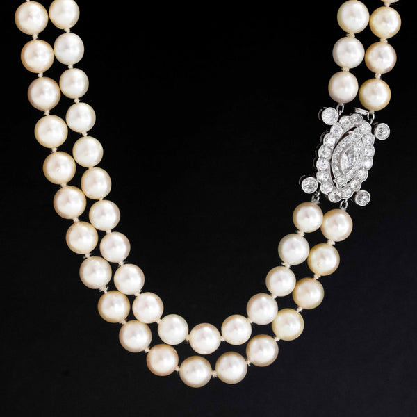 Vintage Pearl and Diamond Necklace