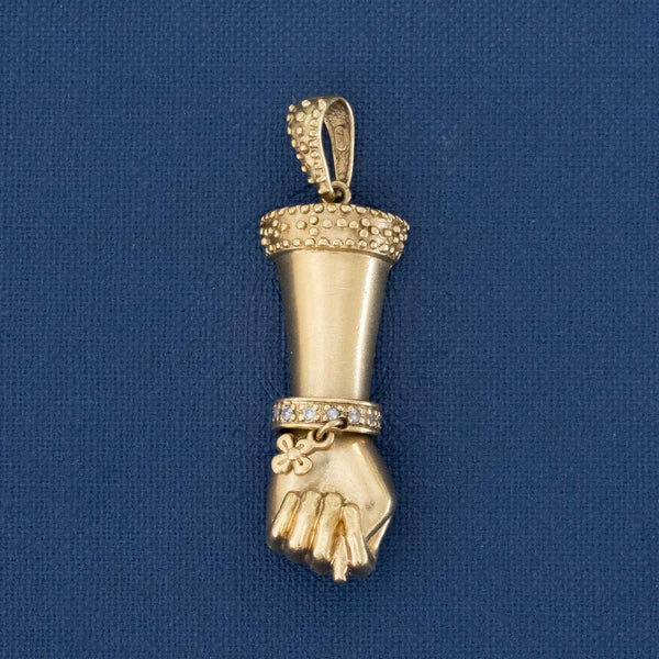 Vintage XL Diamond "Figa" Hand Pendant