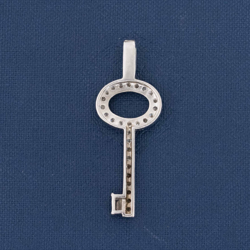 .73ctw Vintage Diamond Key Pendant
