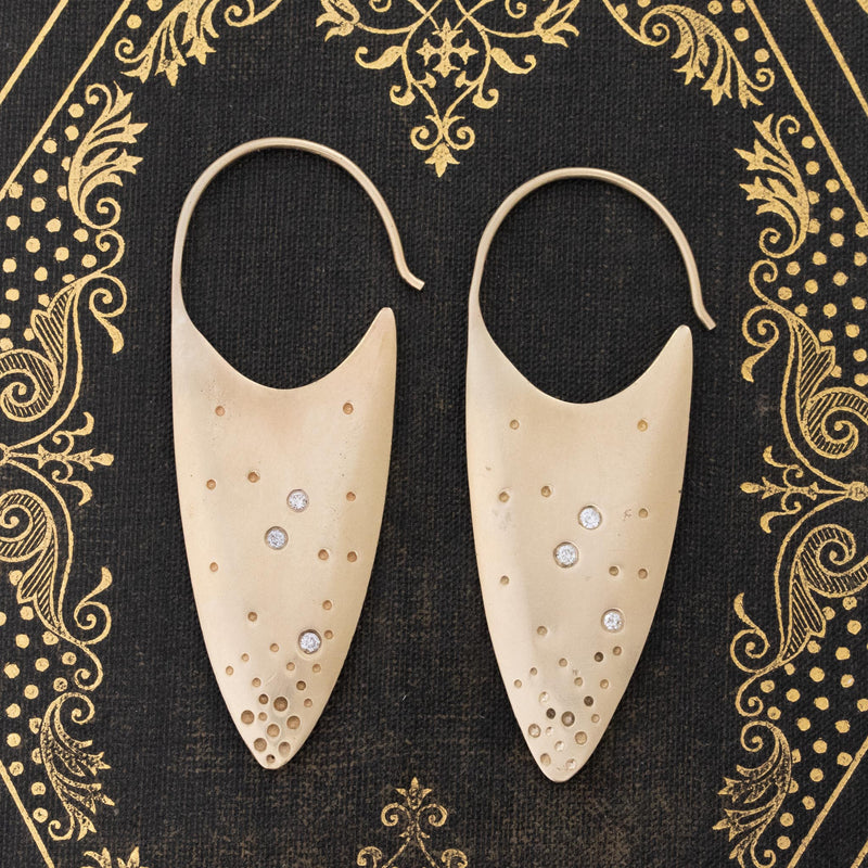 Diamond & Gold Earrings, by Nicole Landaw