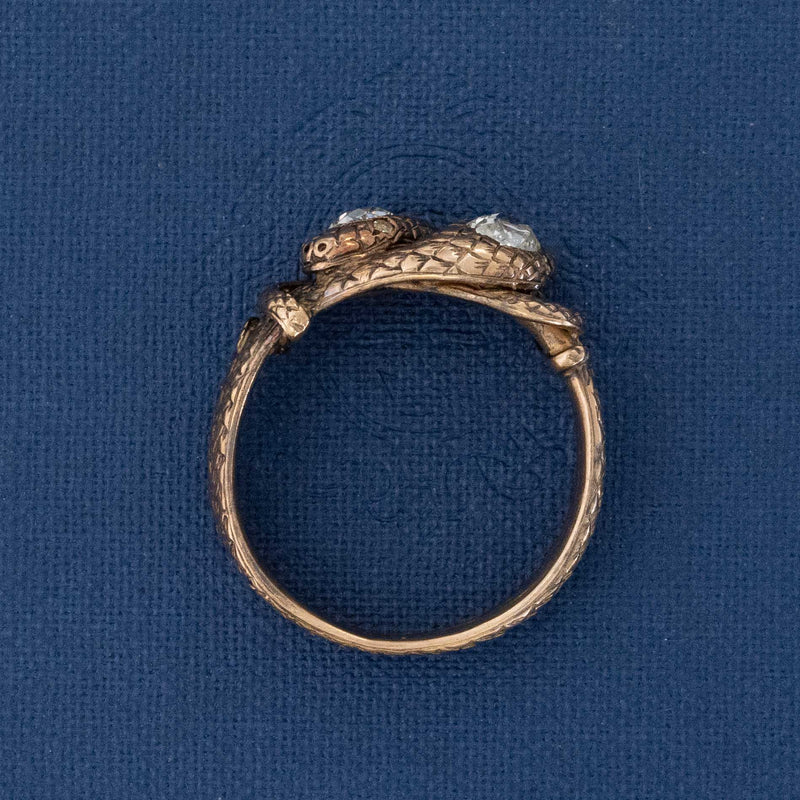 .73ctw Victorian revial Diamond Double Headed Snake Ring