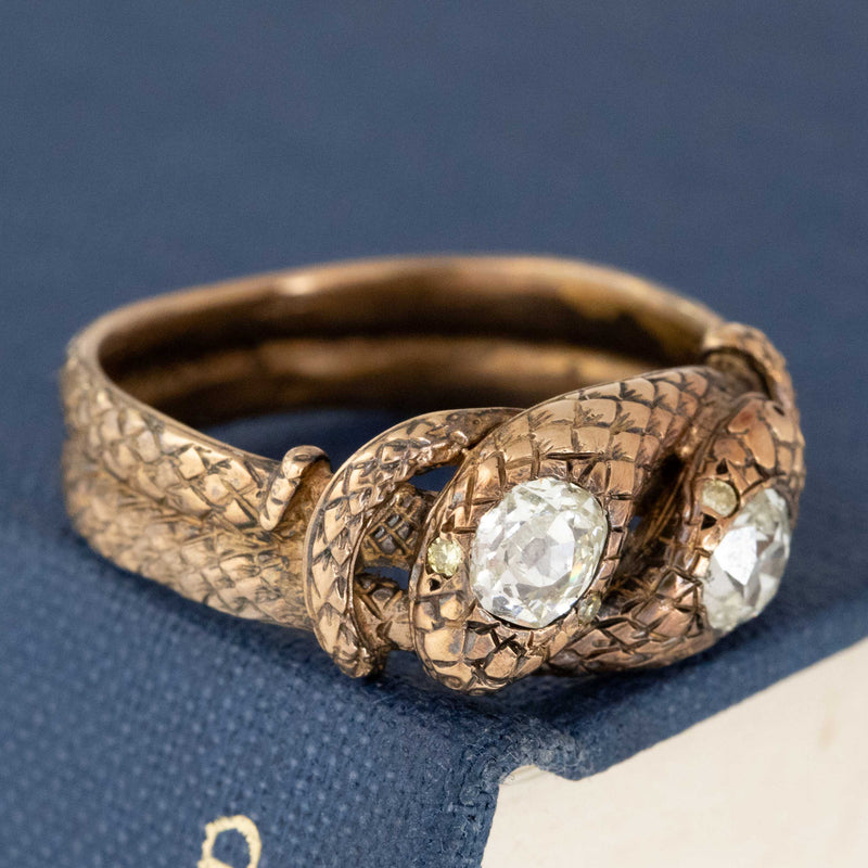 .73ctw Victorian revial Diamond Double Headed Snake Ring