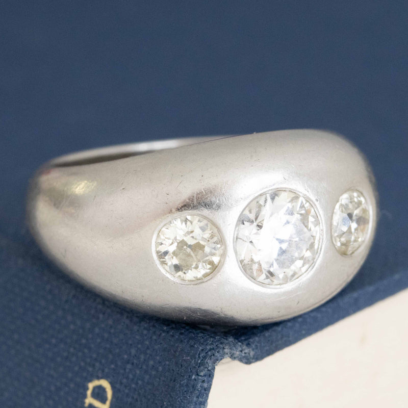 1.50ctw Old European Cut Diamond Trilogy Ring