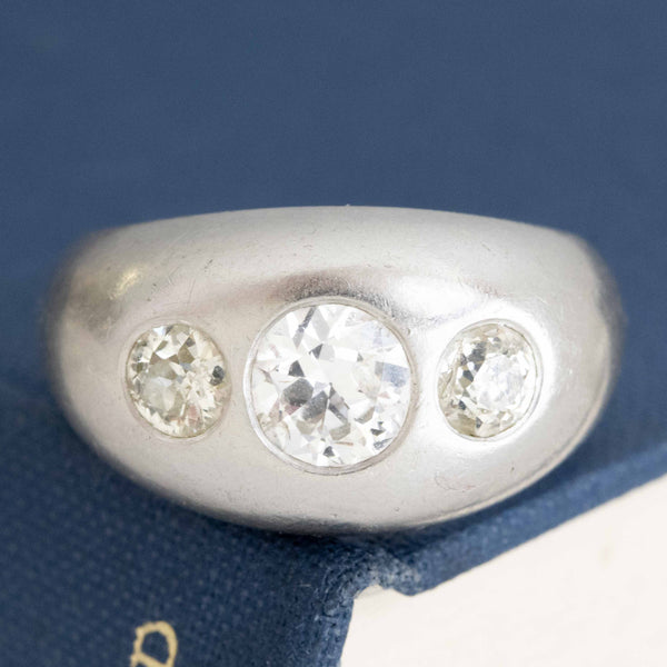 1.50ctw Old European Cut Diamond Trilogy Ring