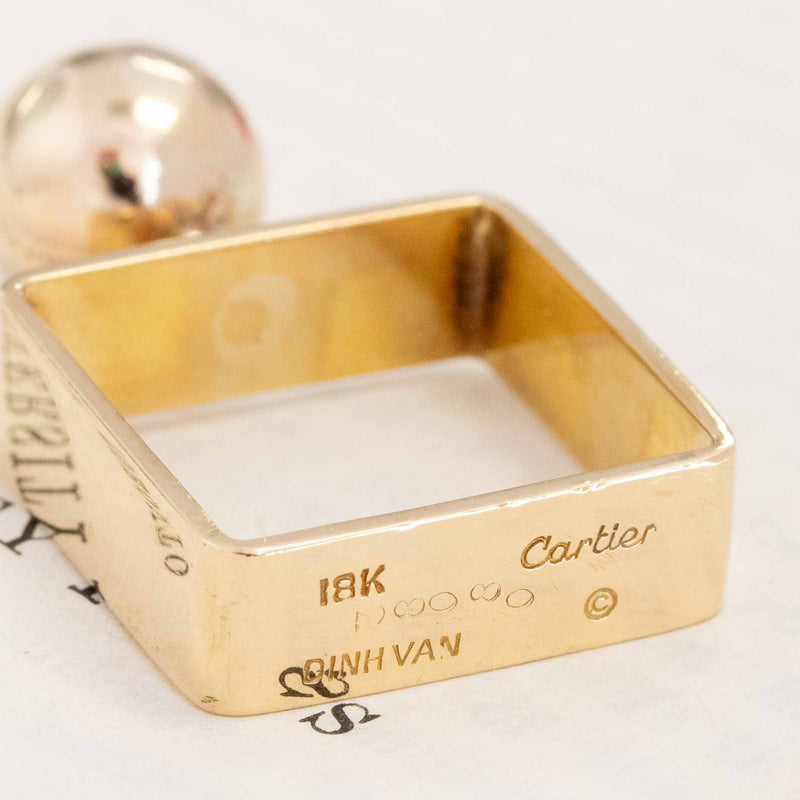 Vintage Dihn Van Gold Ball Ring, by Cartier