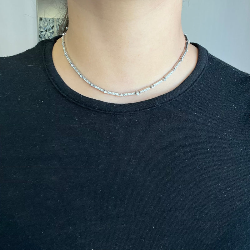 1.92ctw Vintage Diamond Line Necklace