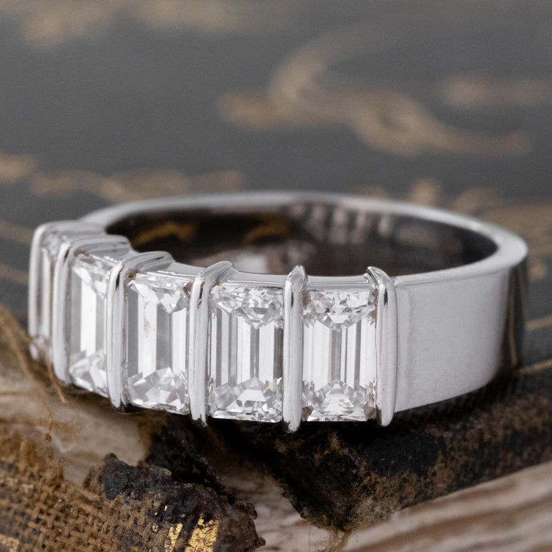 2.90ctw Emerald Cut Diamond 5-Stone Band, by Tiffany & Co.