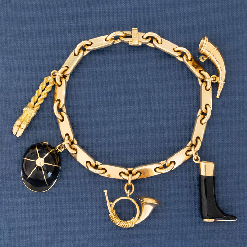 Vintage Equestrian Theme Charm Bracelet, by Hermes Paris