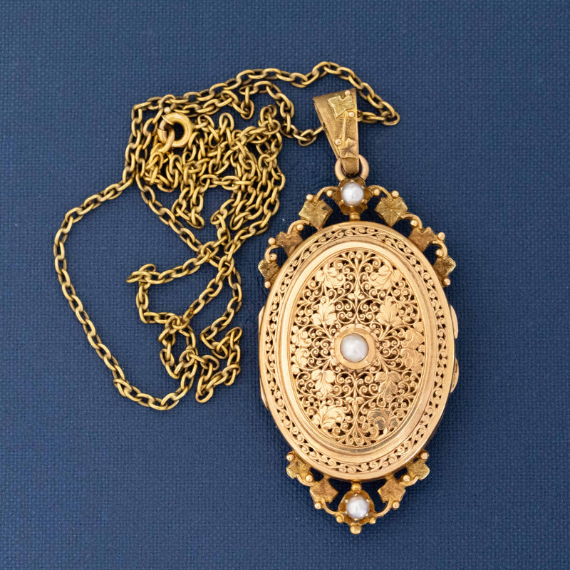Antique Locket Pendant, French