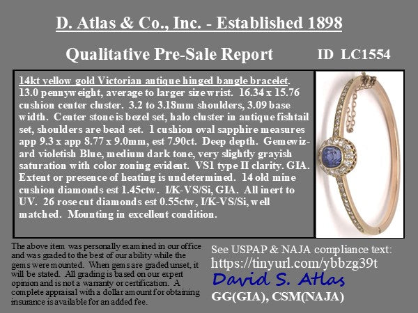 9.90ctw Victorian Diamond & Sapphire Cluster Ring