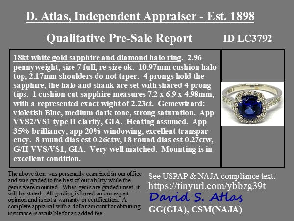 2.76ctw Diamond & Sapphire Halo Ring