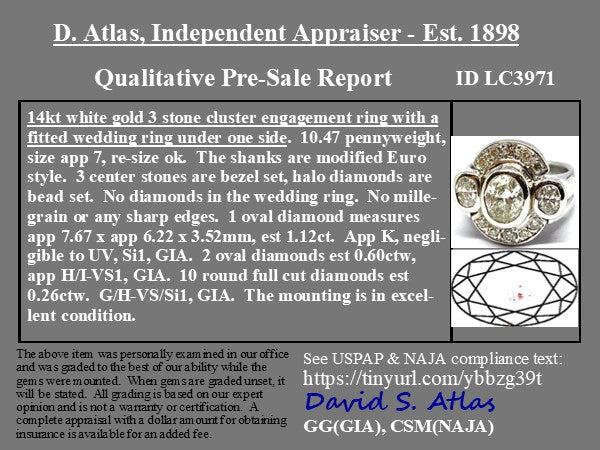 1.98ctw Oval Cut Diamond Cluster Ring