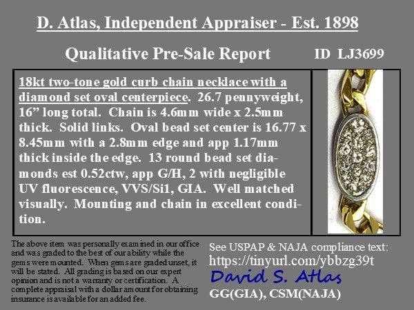 .52ctw Vintage Oval Diamond Cluster Pendant