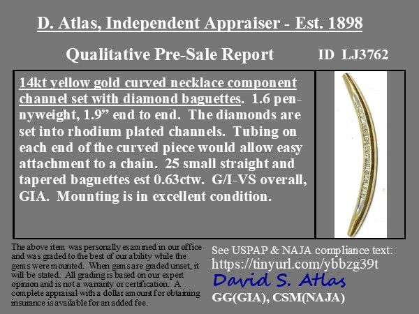 .63ctw Vintage Diamond Component Bezel Crescent Pendant, Medium