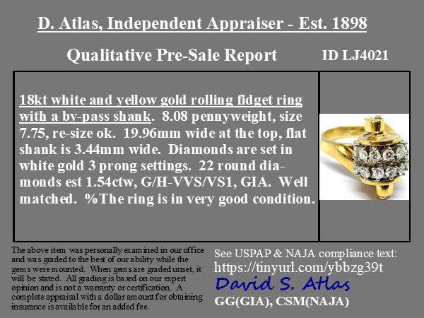 1.54ctw Vintage Diamond Spinning Ring
