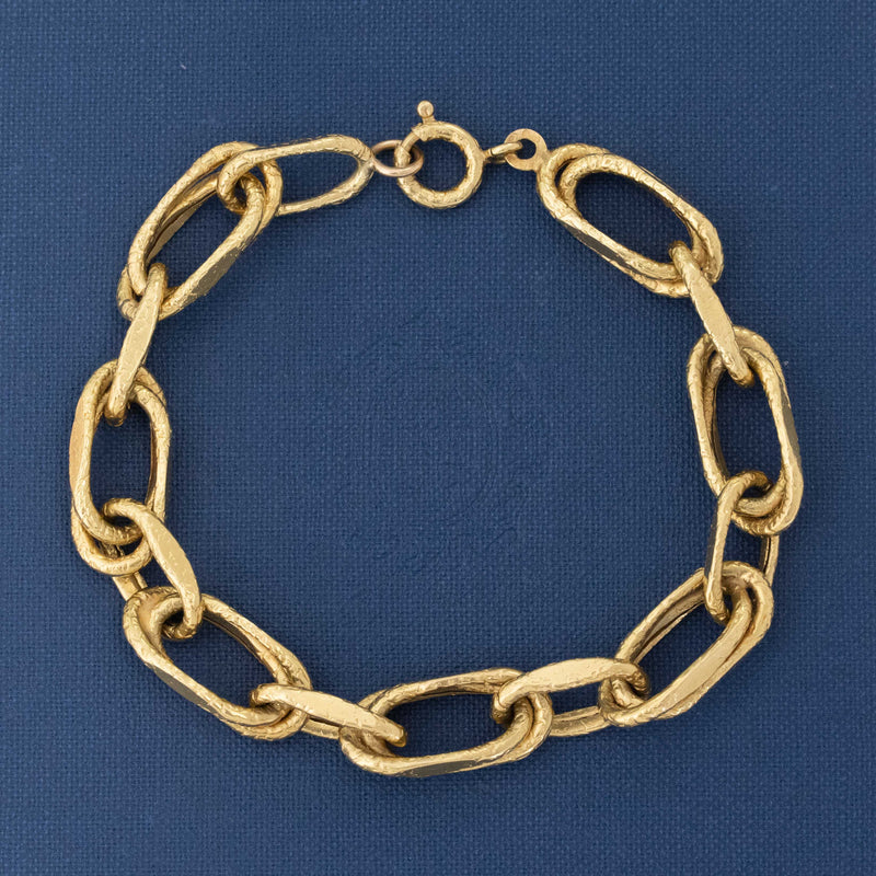 Vintage Hammered Large Link Bracelet, by Uno A Erre