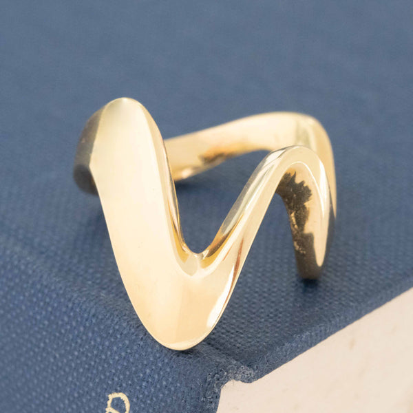 Vintage Gold Wave Ring